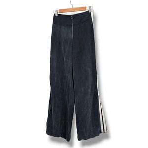 Tribe Kelley USA Faux Silk Pants‎ Women's XS Wide Leg White Stripe Back Zip